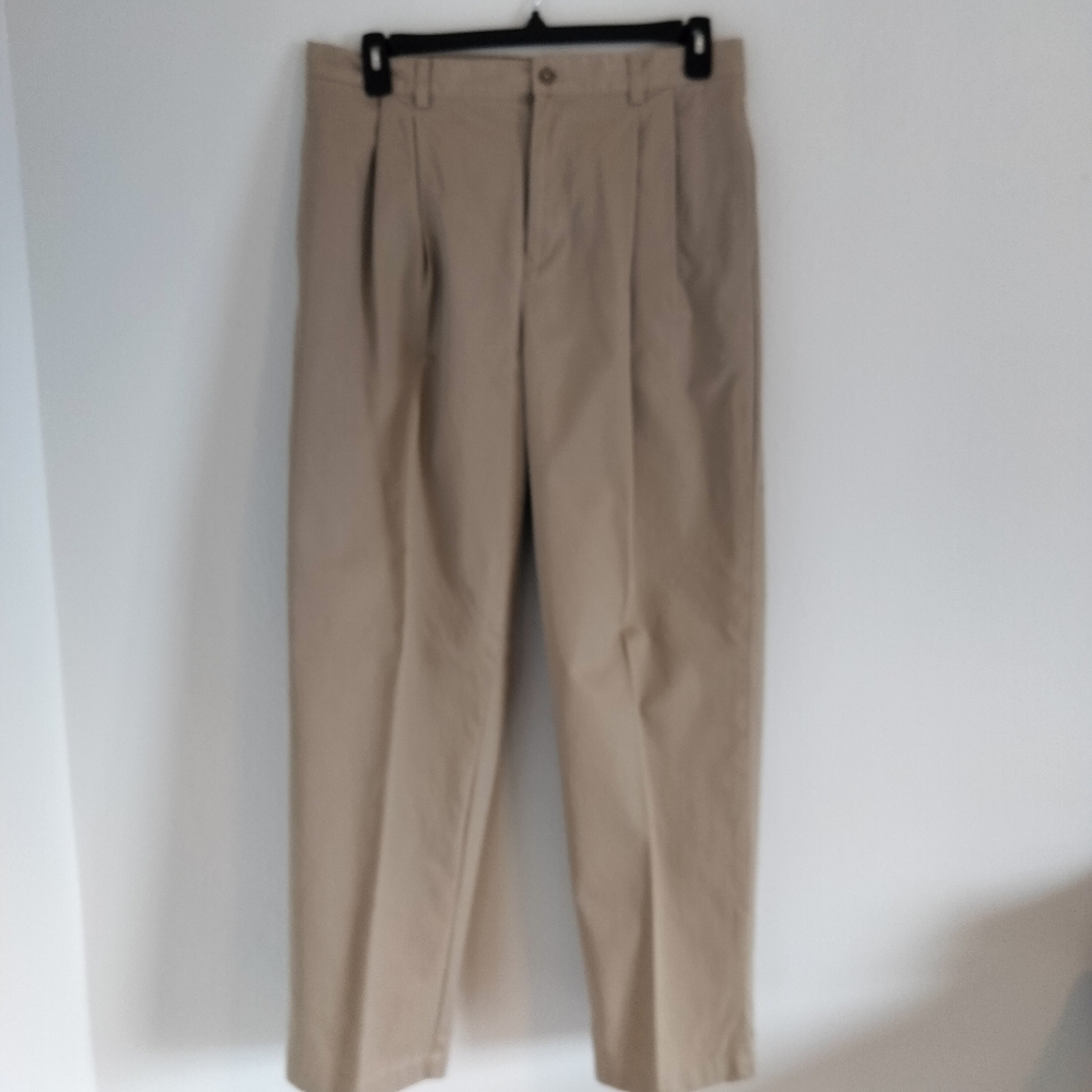 Chaps‎ Men's Khaki Pleated Chinos Size 34/32